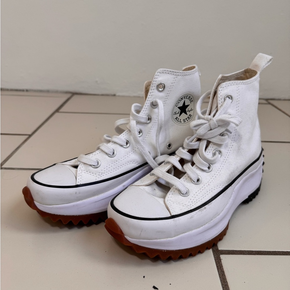 Converse Run Star Hike Canvas Platform White size 7W/5.5M